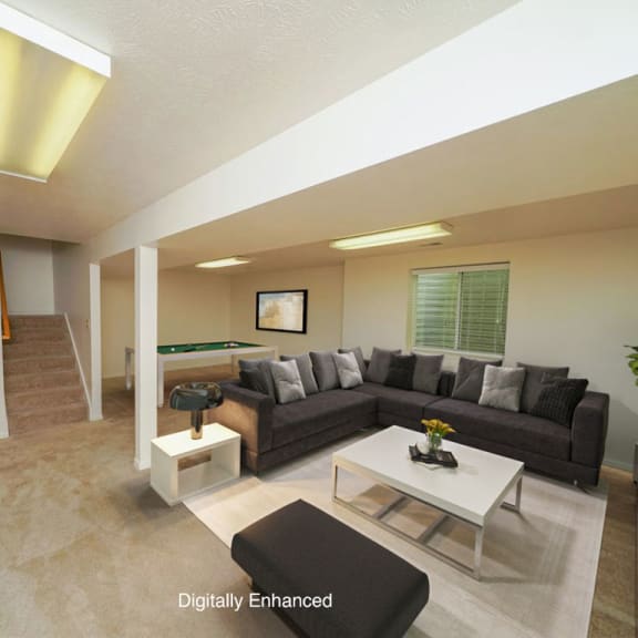 Thumbnail 14 of 14 basement with a finished recreation room at Gull Prairie/Gull Run Apartments and Townhomes, Michigan, 49048