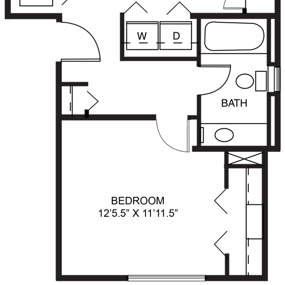 Thumbnail 2 of 13 1 Bed 1 Bath 2D Floor Plan at The Grove Apartment Homes, Nebraska, 68512
