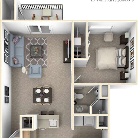 Thumbnail 1 of 14 Two Bedroom Two Bath GR Floorplan at Gull Prairie/Gull Run Apartments and Townhomes, Kalamazoo