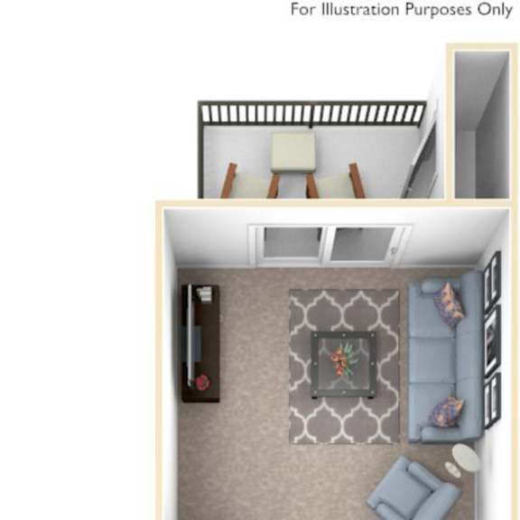 Thumbnail 1 of 5 One Bedroom Traditional - GR Floorplan at Gull Prairie/Gull Run Apartments and Townhomes, Kalamazoo, 49048