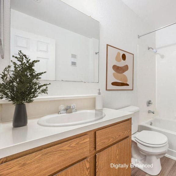 Thumbnail 10 of 14 a bathroom with hard surface flooring at Hampton Lakes Apartments, Michigan, 49534