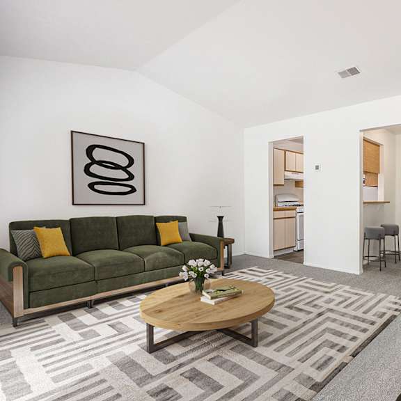 Thumbnail 4 of 13 view of a dining room, kitchen and a closet at Hampton Lakes Apartments, Michigan, 49534