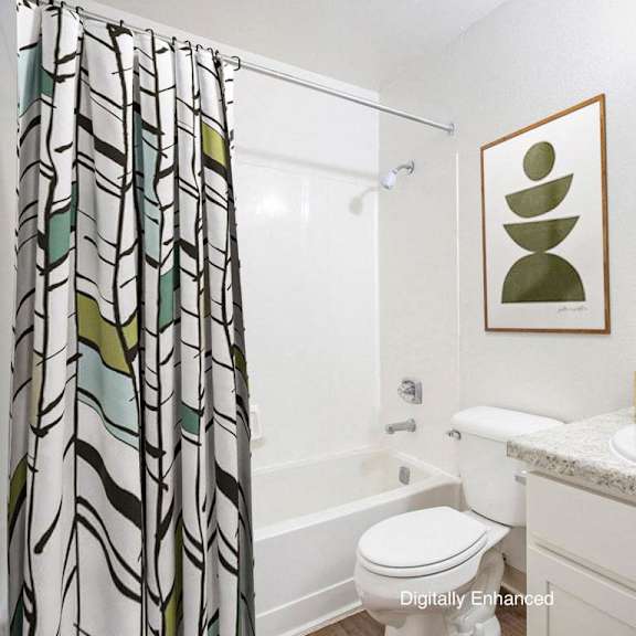 Thumbnail 10 of 15 An upgraded bathroom at Hampton Lakes Apartments, Michigan, 49534