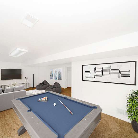 Thumbnail 13 of 15 basement recreation room with a pool table at Foxwood and The Hermitage, Portage, MI, 49024