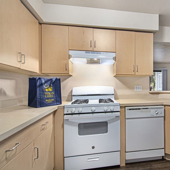 Thumbnail 5 of 6 Kitchen with dishwasher at Indian Lakes Apartments, Mishawaka, IN