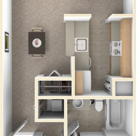 Thumbnail 1 of 7 1 Bed 1 Bath One Bedroom Luxury Floor Plan at Swiss Valley Apartments, Michigan, 49509