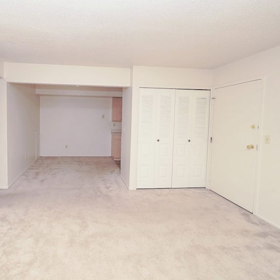 Thumbnail 4 of 9 the living room and dining room of an empty house at Madeira Apartments, Kalamazoo, 49001
