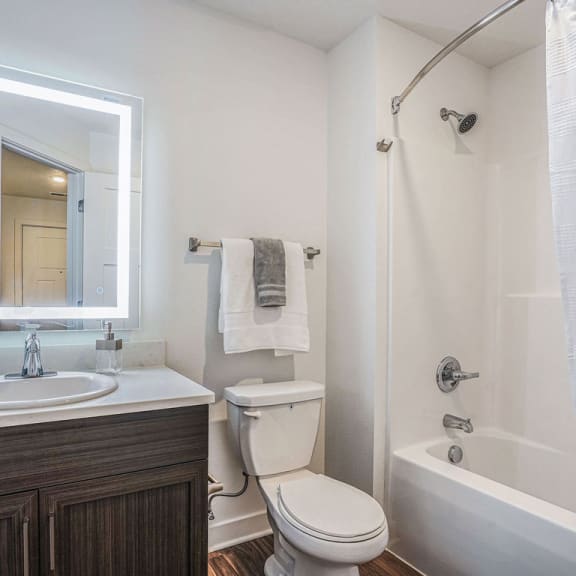 Thumbnail 9 of 9 a bathroom with a sink toilet and a shower at Meadowbrooke Apartment Homes, Grand Rapids, 49512
