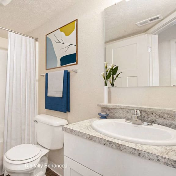 Thumbnail 9 of 13 Upgraded bathroom at Old Farm Apartments, Elkhart, IN, 46517