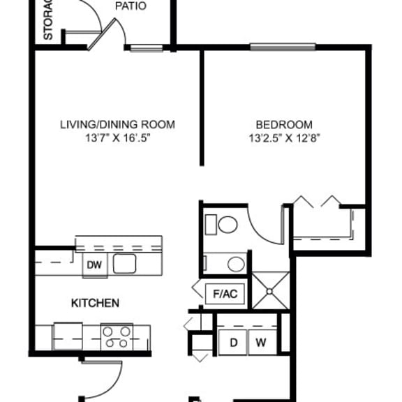 Thumbnail 2 of 10 Two bedroom 2D floor plan at The Reserve at Destination Pointe, Iowa