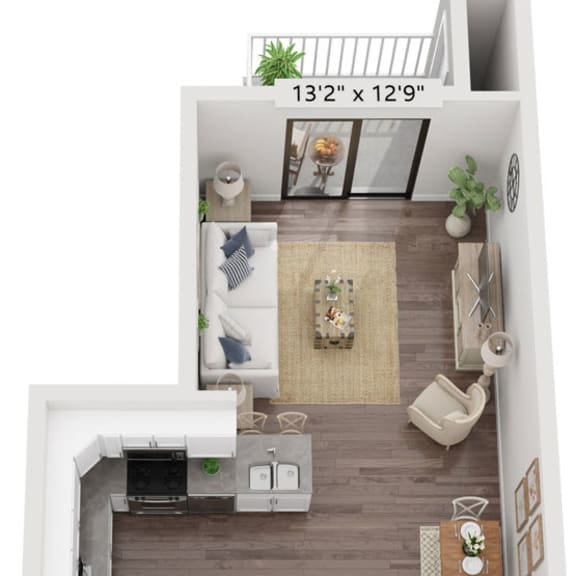 Thumbnail 1 of 10 One Bedroom Renovated Floor Plan at Green Ridge Apartments, Grand Rapids, Michigan