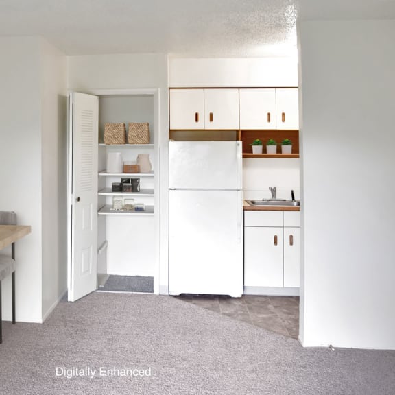 Thumbnail 10 of 12 kitchen with a closet at Seville Apartments, Kalamazoo, 49009