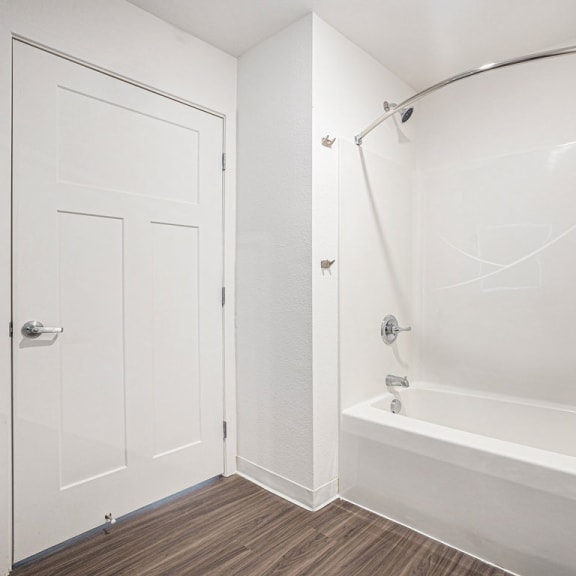 Thumbnail 11 of 14 master bathroom with a shower and a tub  at Signature Pointe Apartment Homes, Athens, AL