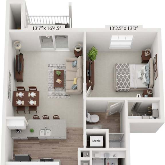 Thumbnail 1 of 20 2 Bedroom 3D Floor Plan at Signature Pointe Apartment Homes, Athens, AL