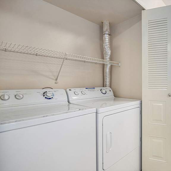 Thumbnail 13 of 24 A laundry room with a washer and dryer.