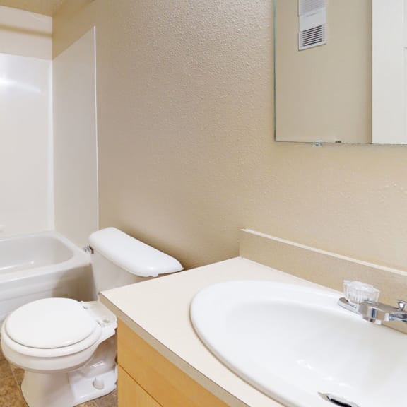 Thumbnail 7 of 9 a bathroom with a sink toilet and a tub at Swiss Valley Apartments, Wyoming, MI, 49509