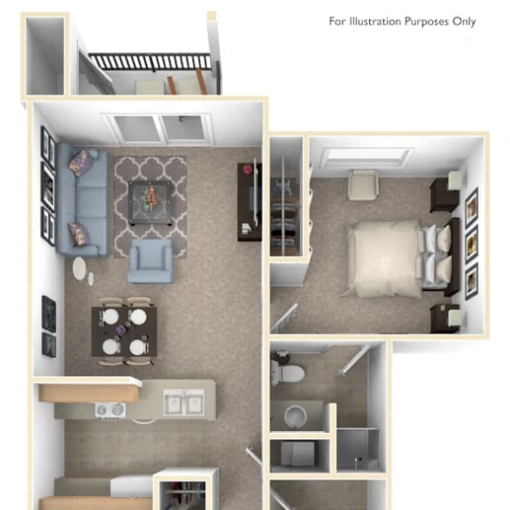 Thumbnail 1 of 12 Traditional Two Bedroom Floor Plan at Liberty Mills Apartments, Fort Wayne
