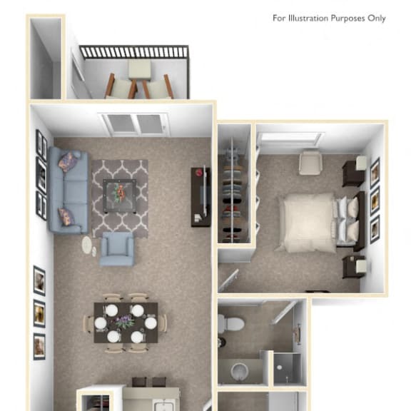 Thumbnail 1 of 13 Traditional two bedroom Floor Plan at Autumn Lakes Apartments and Townhomes, Mishawaka, 46544