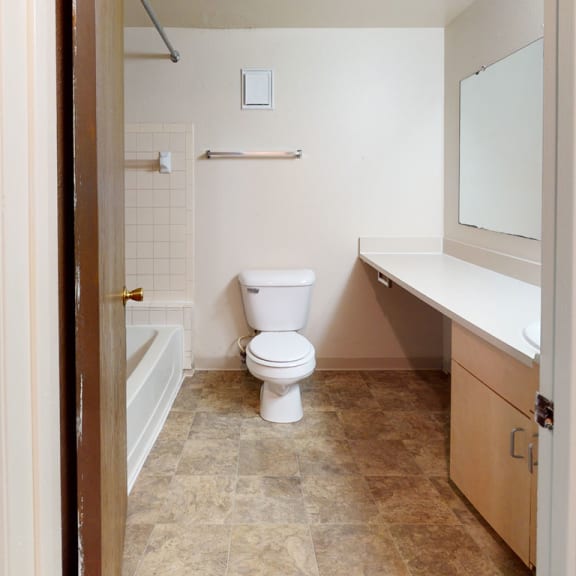 Thumbnail 7 of 9 2BWT-Bath1plan at Trappers Cove Apartments, Michigan, 48910