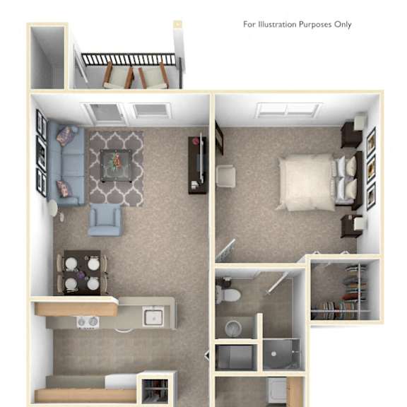 Thumbnail 1 of 7 Two Bedroom Two Bath Floorplan at Colonial Pointe at Fairview Apartments, Nebraska, 68123