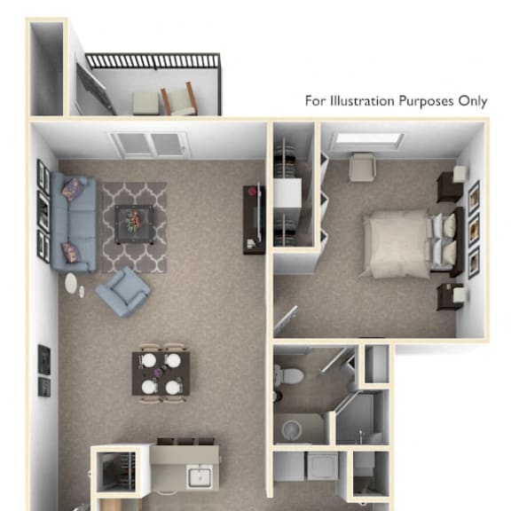 Thumbnail 1 of 8 2 Bed 2 Bath Two Bedroom, Two Bath Floor Plan at Pine Knoll Apartments, Michigan, 49014