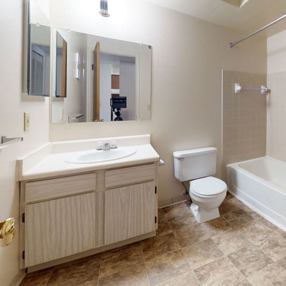 Thumbnail 5 of 6 1BE-Bath1plan at Walnut Trail Apartments, Portage, MI, 49002