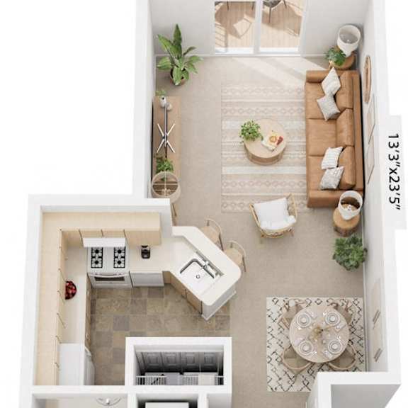 Thumbnail 1 of 14 One Bedroom Floor Plan at West Hampton Park Apartment Homes, Nebraska, 68022