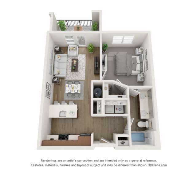 Thumbnail 1 of 2 The Donovan Apartments in Lee's Summit, Missouri One Bedroom Floor Plan