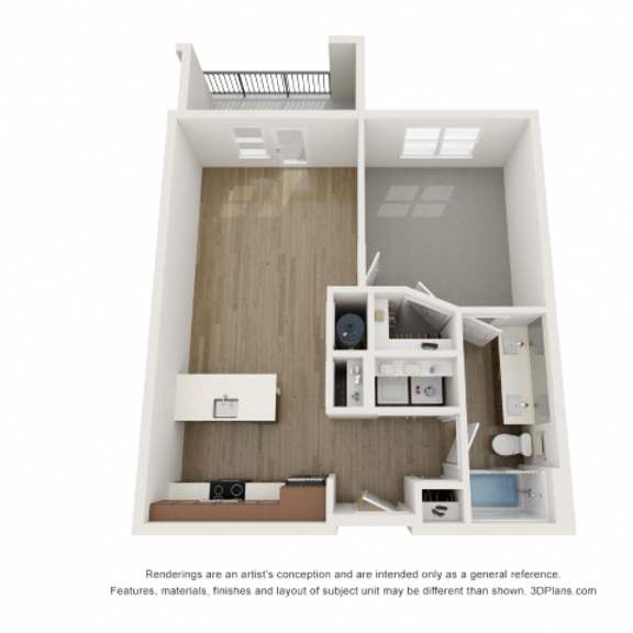 Thumbnail 2 of 2 The Donovan Apartments in Lee's Summit, Missouri One Bedroom Floor Plan