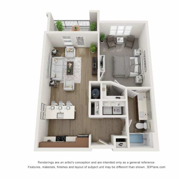 Thumbnail 1 of 2 The Donovan Apartments in Lee's Summit, Missouri One Bedroom Floor Plan