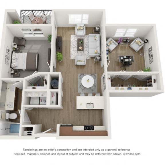 Thumbnail 1 of 2 The Donovan Apartments in Lee's Summit, Missouri One Bedroom Floor Plan