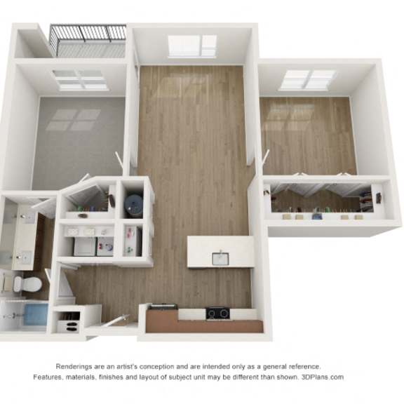 Thumbnail 2 of 2 The Donovan Apartments in Lee's Summit, Missouri One Bedroom Floor Plan