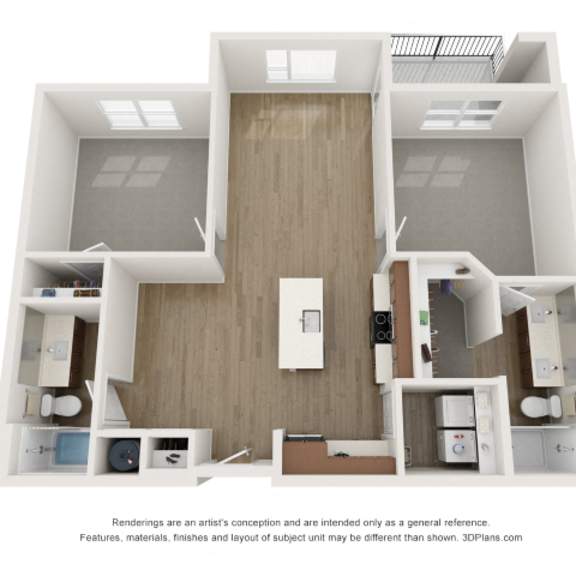 Thumbnail 2 of 2 The Donovan Apartments in Lee's Summit, Missouri Two Bedroom Floor Plan