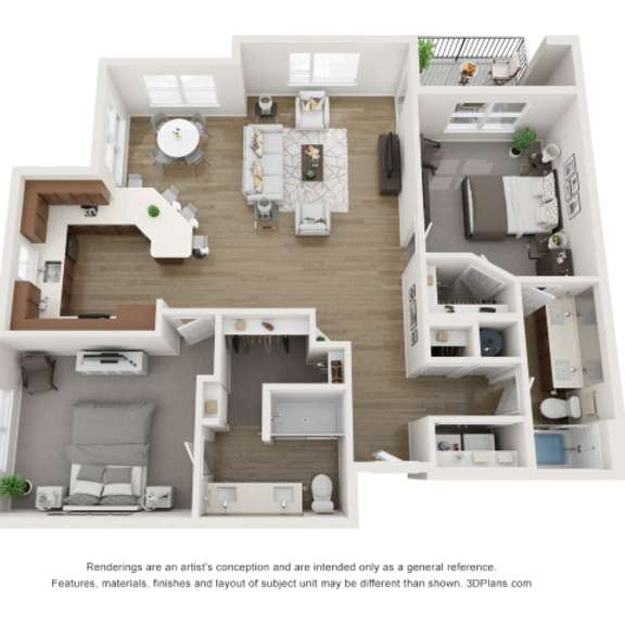 Thumbnail 1 of 2 The Donovan Apartments in Lee's Summit, Missouri Two Bedroom Floor Plan