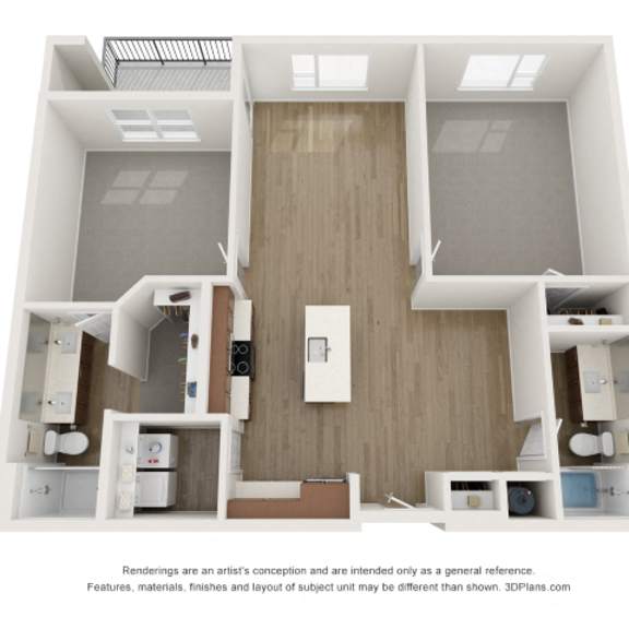 Thumbnail 2 of 2 The Donovan Apartments in Lee's Summit, Missouri Two Bedroom Floor Plan