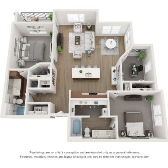 Thumbnail 1 of 2 The Donovan Apartments in Lee's Summit, Missouri Two Bedroom Floor Plan