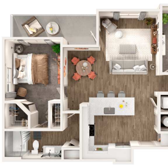 Thumbnail 1 of 9 Skye Suwanee Town Center Apartments in Suwanee, Georgia Two Bedroom Floor Plan
