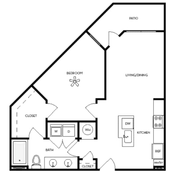 Thumbnail 1 of 10 Axis Midtown Apartments in Atlanta, Georgia One Bedroom Floor Plan