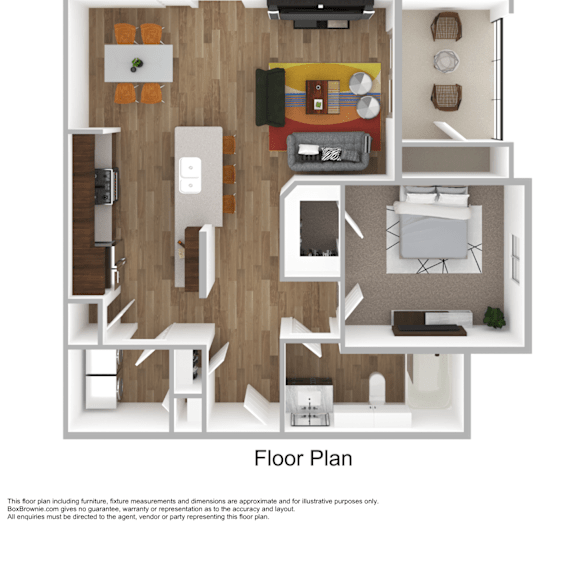 Thumbnail 1 of 2 A floor plan of a house with a kitchen, living room, dining room, and bedrooms.