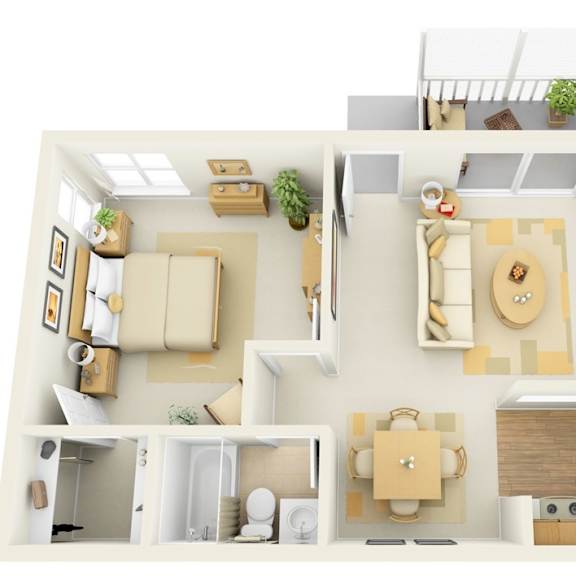 Thumbnail 3 of 4 a bedroom floor plan with a bathroom and a living room