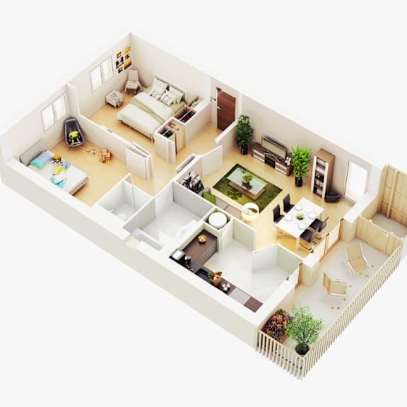 Thumbnail 2 of 4 a floor plan of a house with a bedroom and a living room