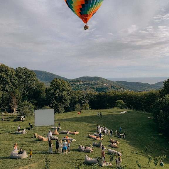 a hot air balloon in the sky