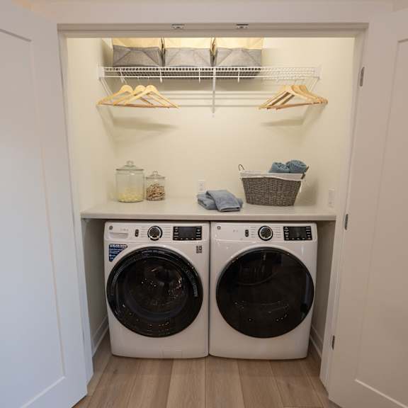 a washer and dryer in a laundry room