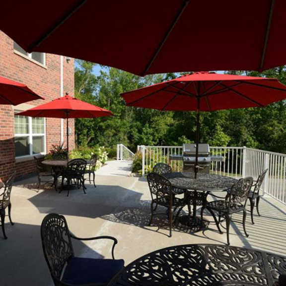 patio/balcony at highlands at riverwalk apartments 55+ in mequon, wi