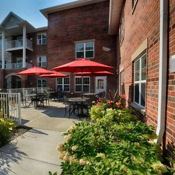 patio/balcony at highlands at riverwalk apartments 55+, mequon, wi,53092