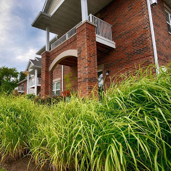 beautiful brick construction at highlands at riverwalk apartments 55+, mequon, wi,53092