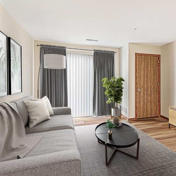 one bedroom, one bath open concept