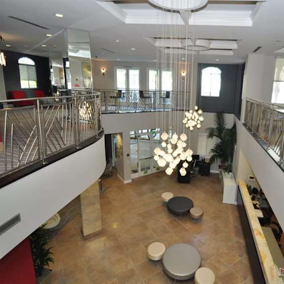 aerial lobby view at la jolla crossroads apartments, california