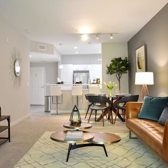 comfortable living room at casa mira view apartments, san diego, ca