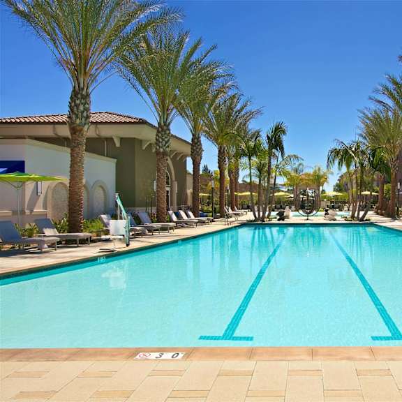 olympic size swimming pool at casa mira view apartments, san diego